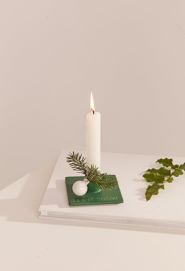 Xmas Hey Santa Bougeoir pour bougie classique, rouge