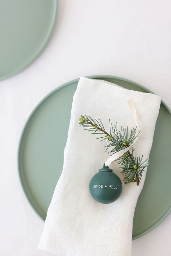 Xmas Stories Boules de Noël 6 cm, vert foncé et gris-vert, Lot de 4