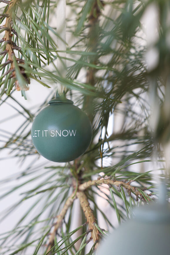 Xmas Stories Μπάλες Χριστουγεννιάτικες, 6 cm, σκούρο πράσινο και γκριζοπράσινο, 4 τμχ