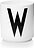 AJ Mug en porcelaine, lettre W