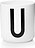 AJ Mug lettre U, en porcelaine