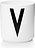 AJ Skodelica z črko V, porcelanasta