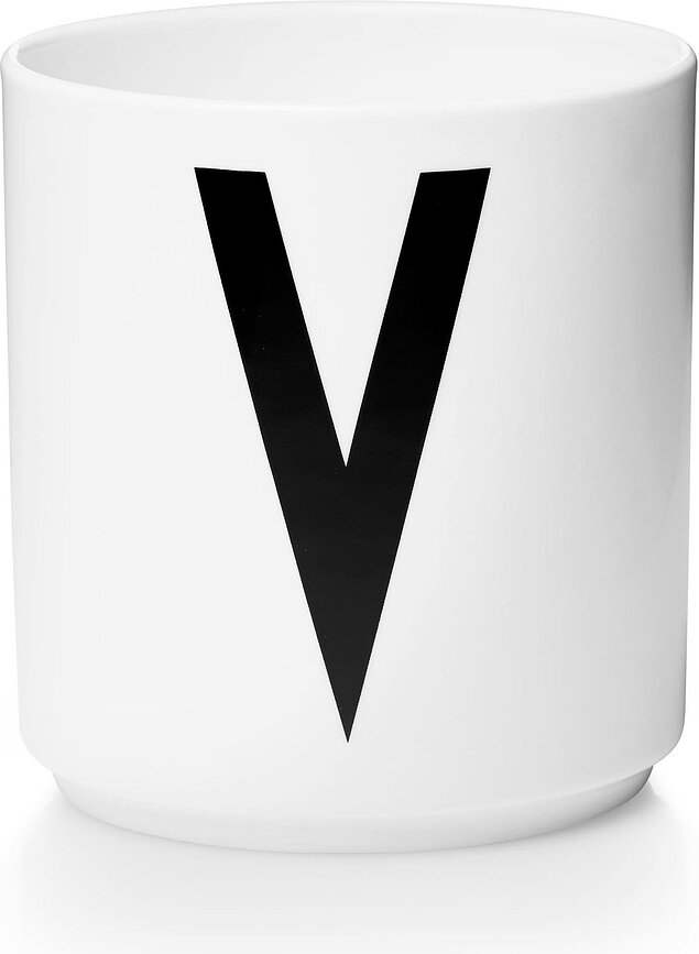 AJ Tasse en porcelaine, motif lettre V