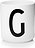 AJ Tasse lettre G, en porcelaine