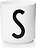 AJ Tasse lettre S, en porcelaine