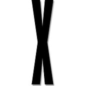 Design Letters X Buchstabe 8 cm X schwarz aus Acryl