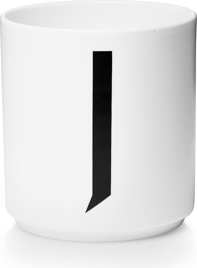 Taza de porcelana AJ, con la letra J