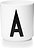 Taza de porcelana AJ, letra A