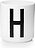 Taza de porcelana AJ, letra H