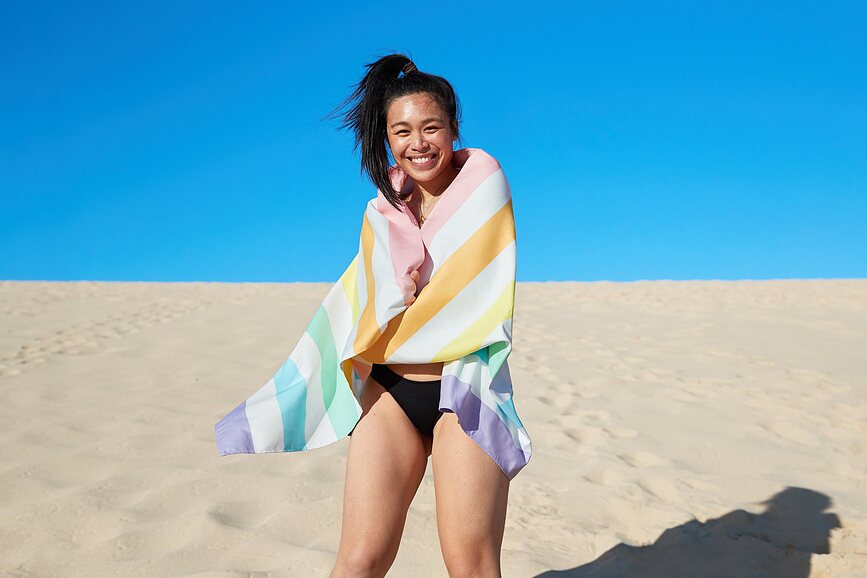 Dock & Bay Plažna brisača hitrosušeča, 90 x 160 cm, roza