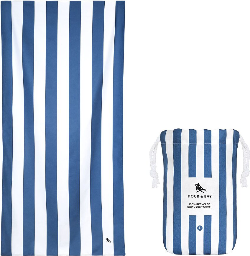 Dock & Bay Ručnik za plažu brzosušeći 90 x 160 cm tamnoplavi