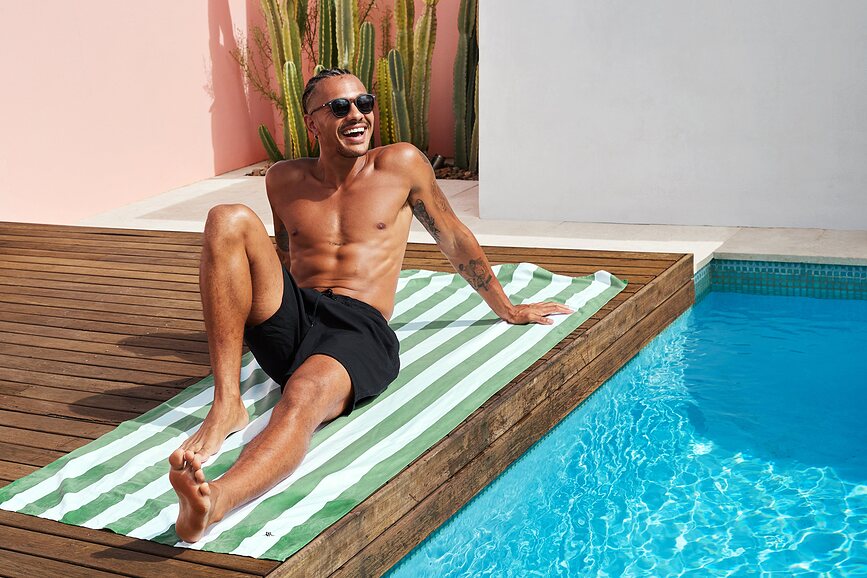 Dock & Bay Serviette de Plage séchage rapide, 90 x 200 cm, bleu marine