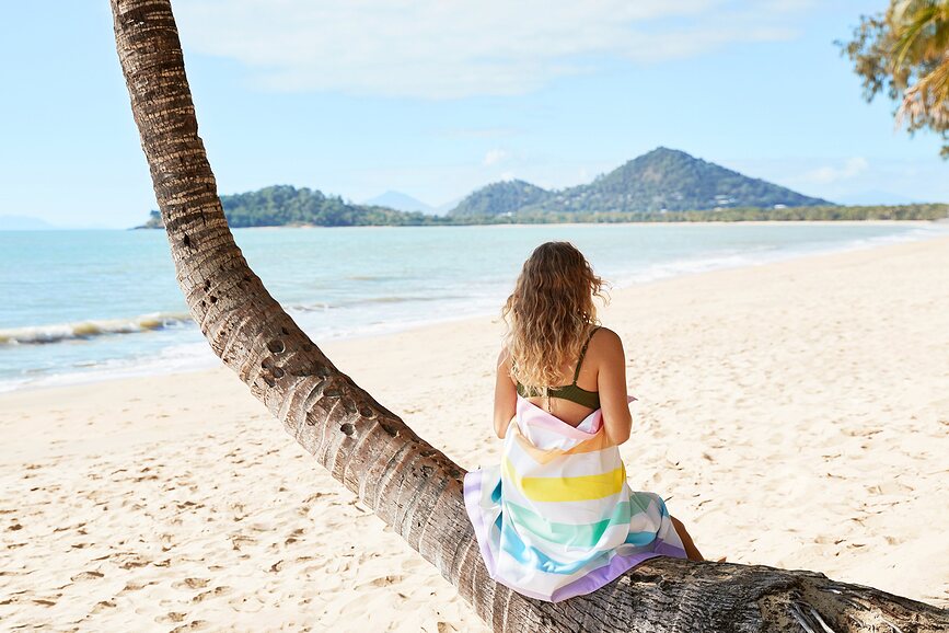 Dock & Bay Serviette de Plage séchage rapide, 90 x 200 cm, bleu marine