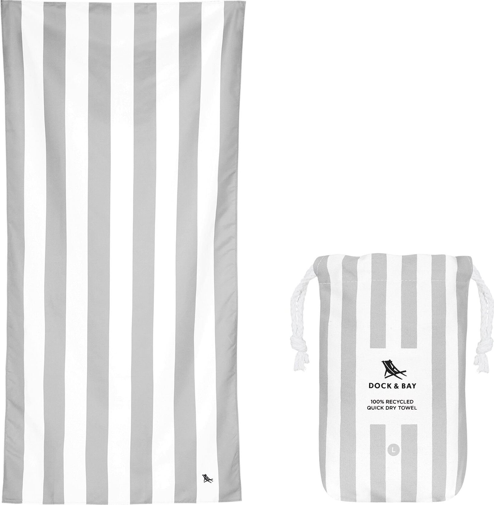 Dock & Bay Strandtuch schnelltrocknend, 90 x 160 cm, grau