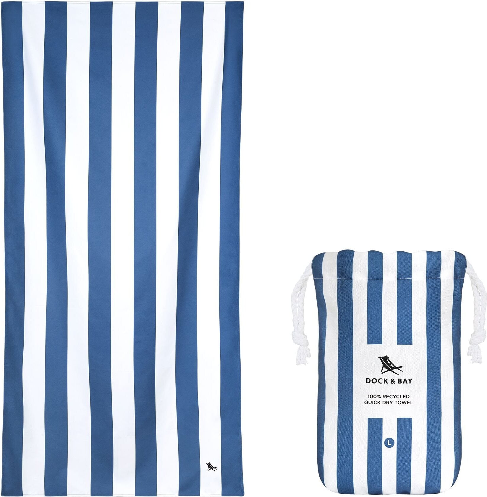 Dock & Bay Strandtuch schnelltrocknend, 90 x 160 cm, marineblau