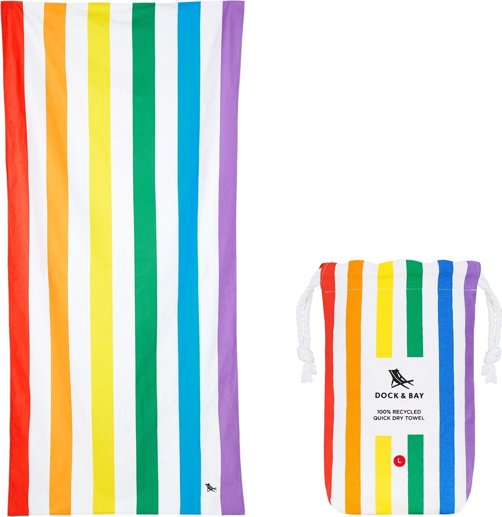 Dock & Bay Strandtuch schnelltrocknend, 90 x 160 cm, Regenbogenfarben