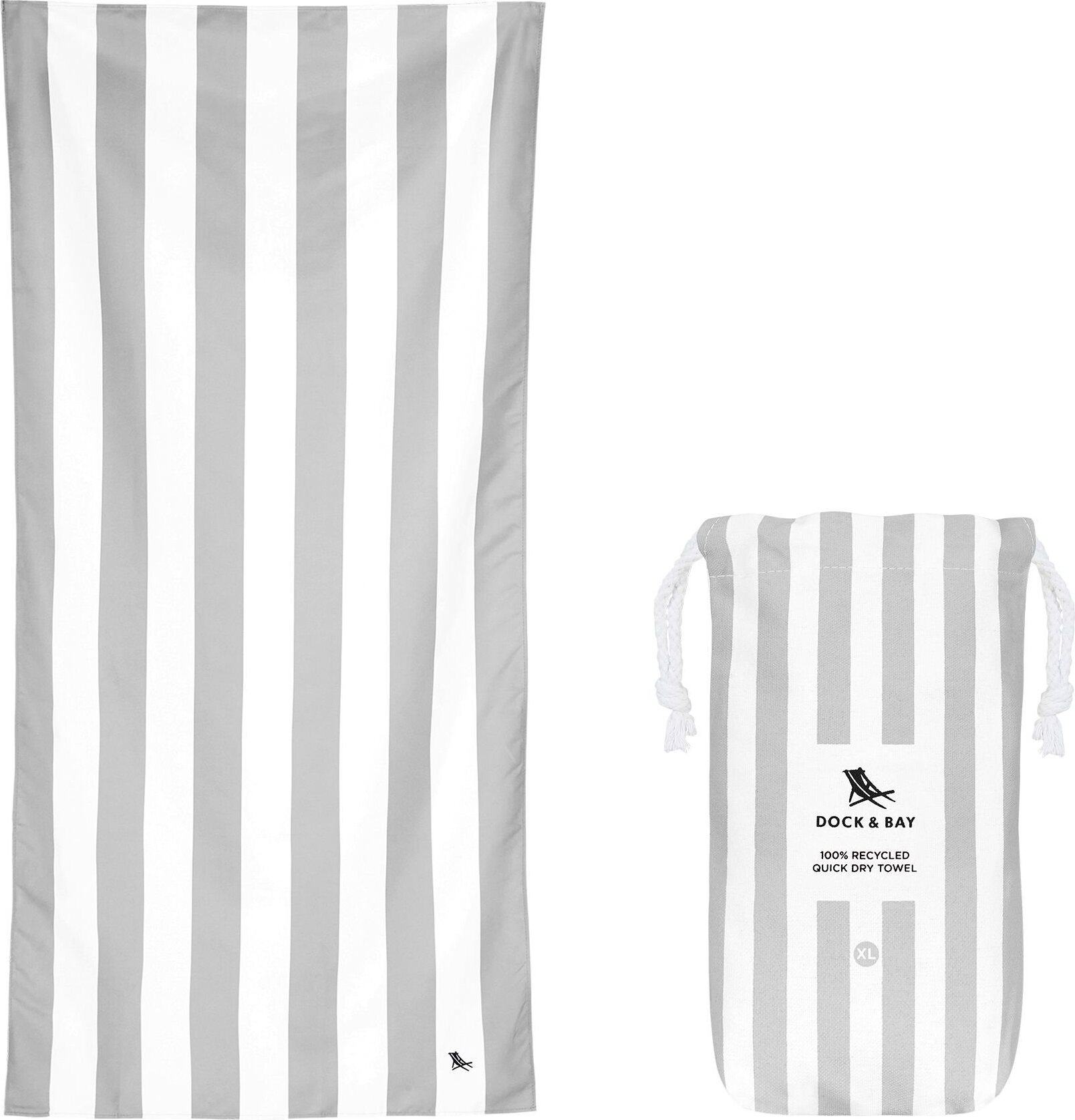 Dock & Bay Strandtuch schnelltrocknend, 90 x 200 cm, grau