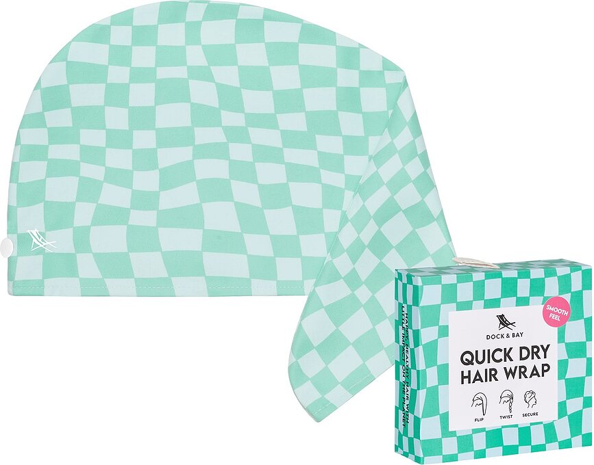 Dock & Bay Turban za kosu zeleni šahovnica