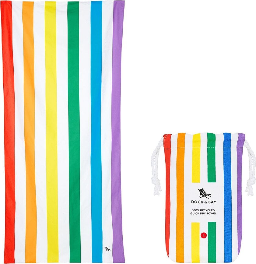 Toalla de Playa de secado rápido Dock & Bay, 90 x 160 cm, arcoíris