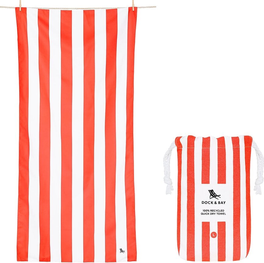 Toalla de playa de secado rápido Dock & Bay, 90 x 160 cm, coral