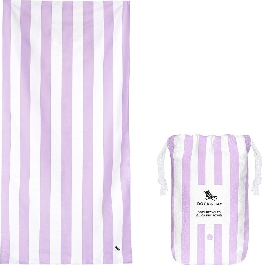 Toalla de playa de secado rápido Dock & Bay, 90 x 160 cm, lila