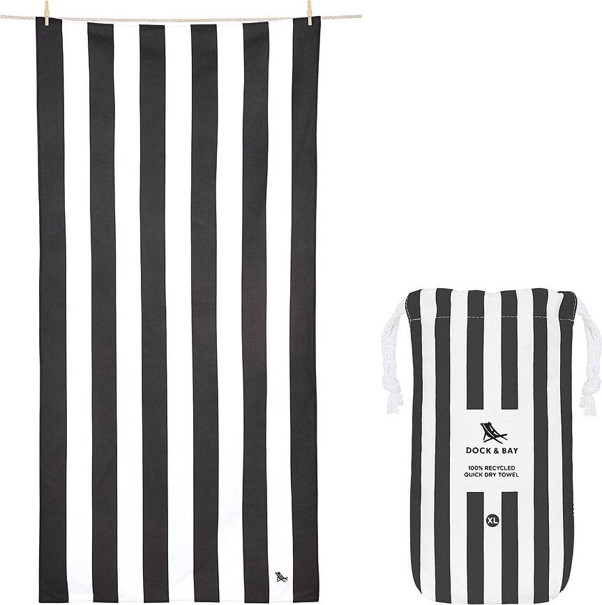 Toalla de Playa de secado rápido Dock & Bay, 90 x 200 cm, gris carbón