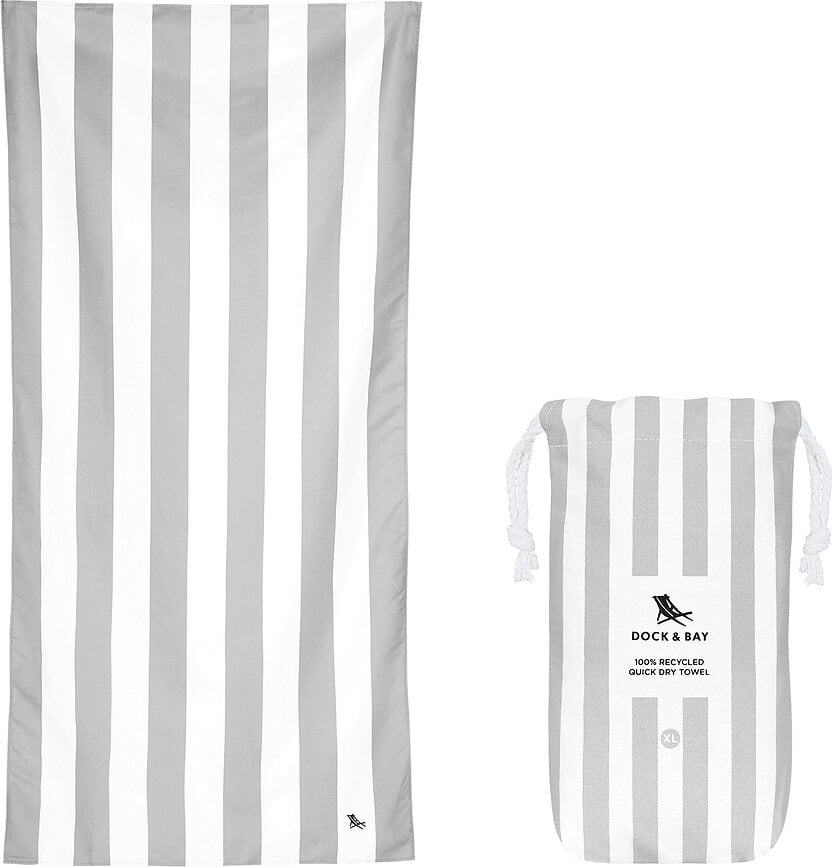 Toalla de Playa de secado rápido Dock & Bay, 90 x 200 cm, gris