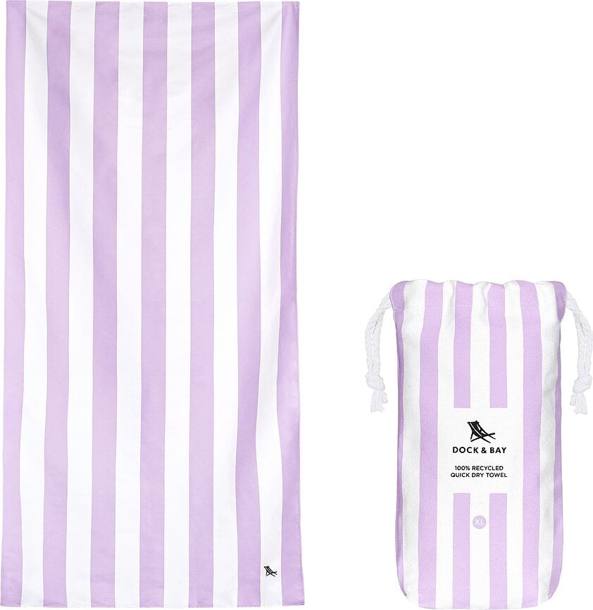 Toalla de playa de secado rápido Dock & Bay, 90 x 200 cm, lila