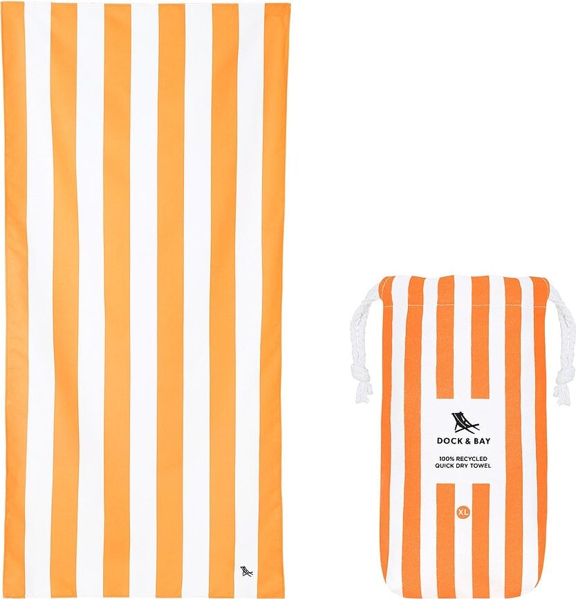 Toalla de playa de secado rápido Dock & Bay, 90 x 200 cm, naranja