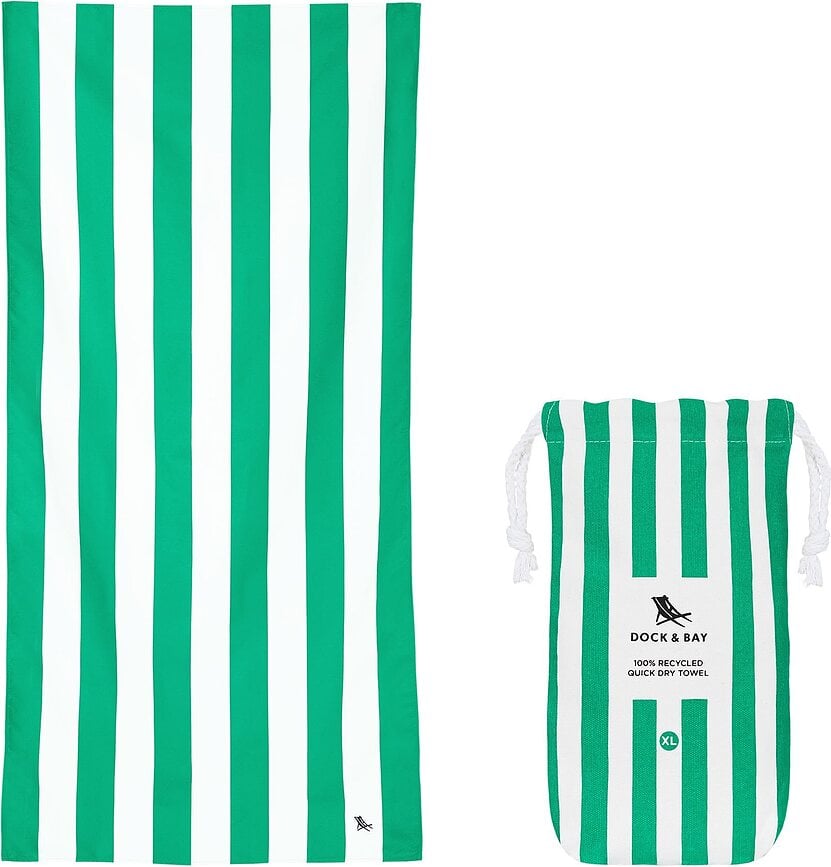 Toalla de playa de secado rápido Dock & Bay, 90 x 200 cm, verde