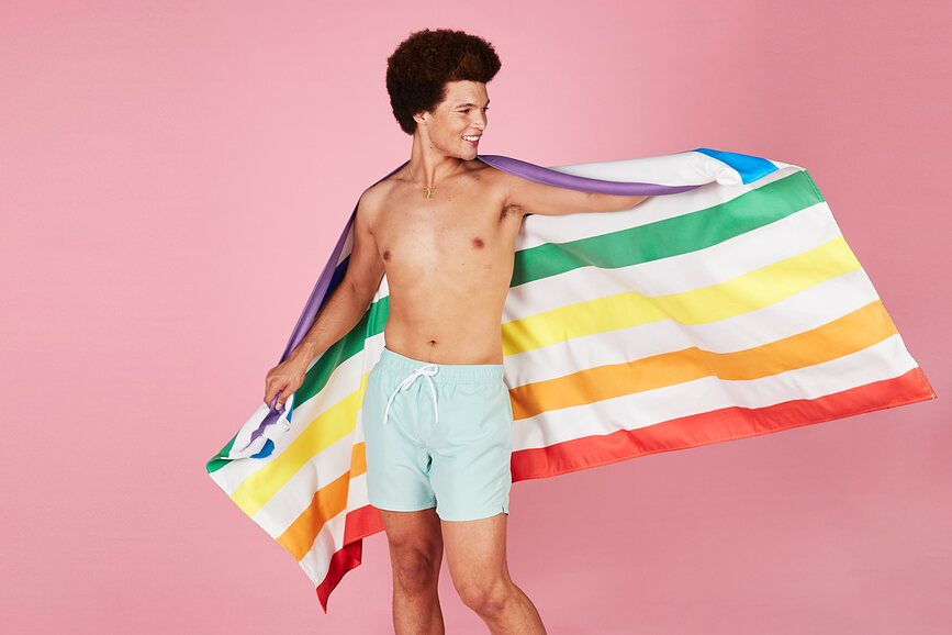 Toalla de playa de secado rápido Dock & Bay, 90 x 200 cm, azul marino