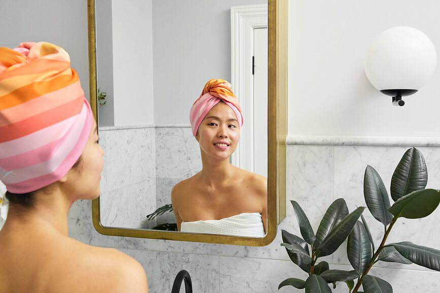 Turbante para el Cabello Dock & Bay Miami Sorbe, estampado multicolor