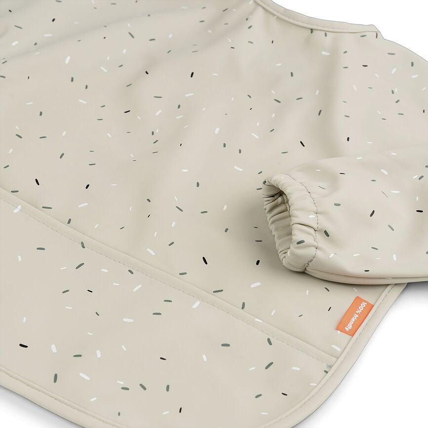 Babero con Mangas Confetti, para 6-18 meses, beige