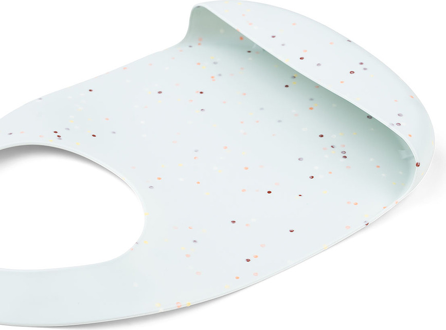 Babero de silicona con bolsillo Confetti, rosa