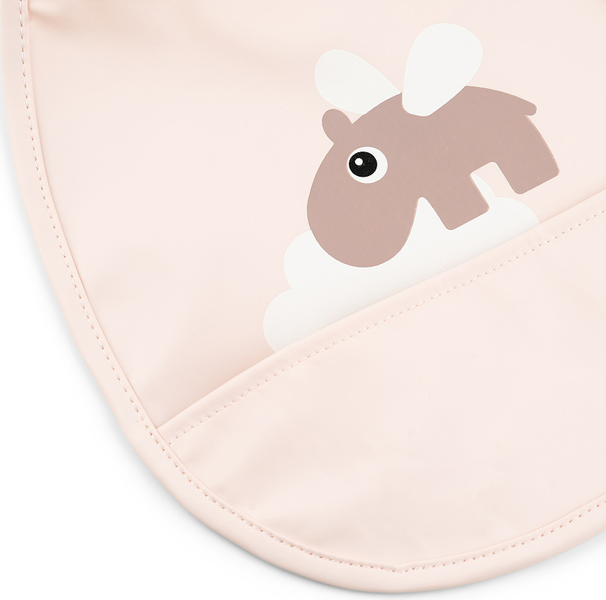 Baberos con bolsillo Happy Clouds, rosa empolvado, Pack de 2