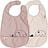 Baberos Deer Friends, rosas, Pack de 2