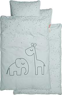 Beddengoed voor kinderen bomen en vos Done By Deer Dots 140 x 100 cm blauw