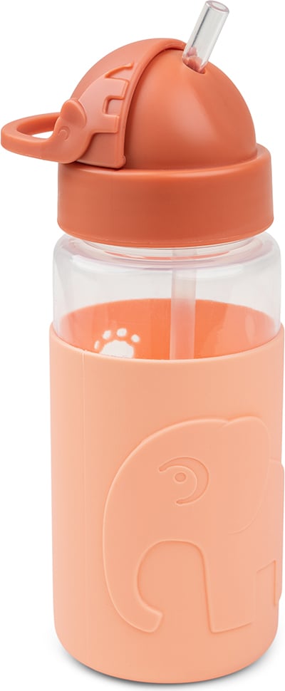 Bidon Easy Grip Elphee 350 ml pomarańczowy ze słomką