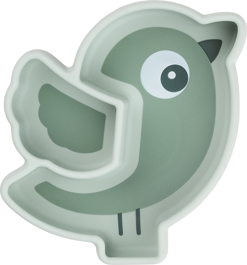 Birdee Assiette avec ventouse, verte