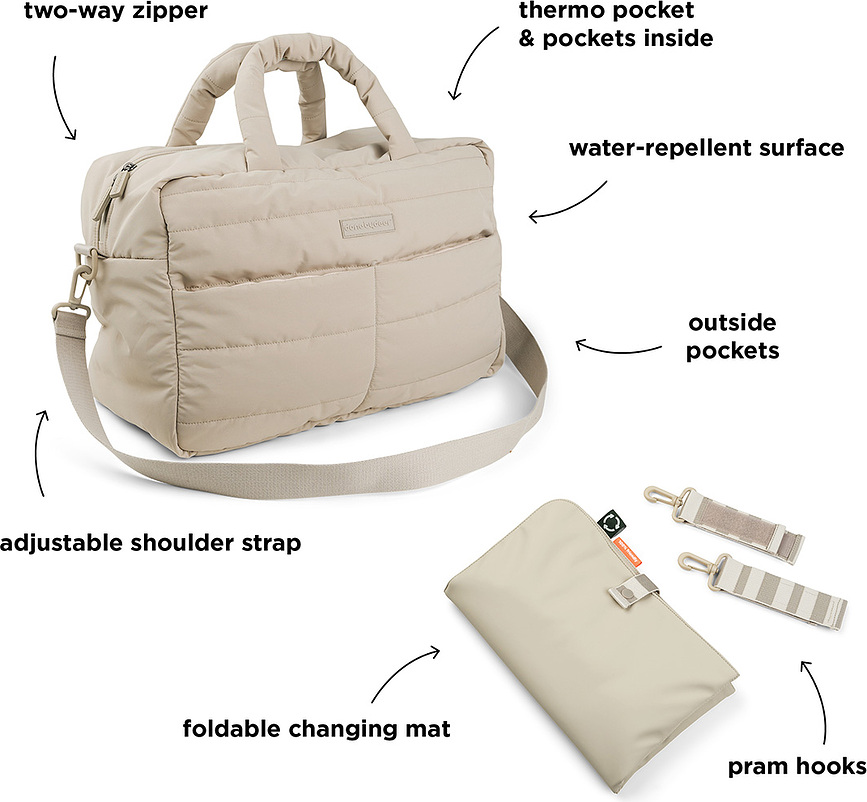 Bolsa de Paseo Done by Deer, color arena, con cambiador