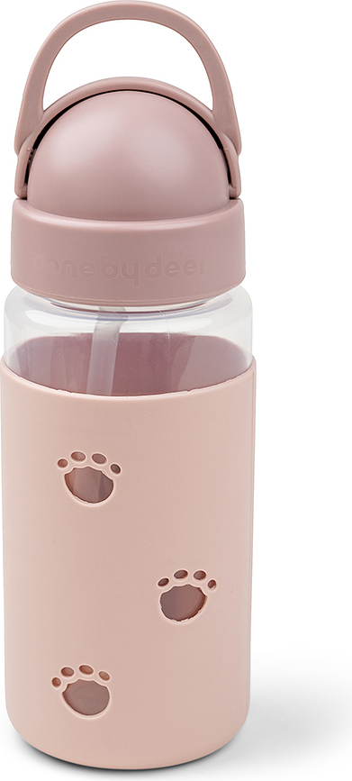 Botella Elphee Easy Grip, 350 ml, rosa, con pajita