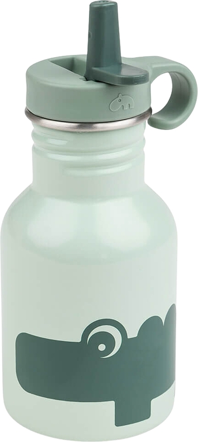 Bottiglia per l'acqua Done by Deer Croco tonalità verde con cannuccia