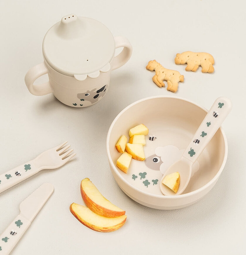 Ciotola per bambini Foodie Tiny Farm 12,5 cm, beige