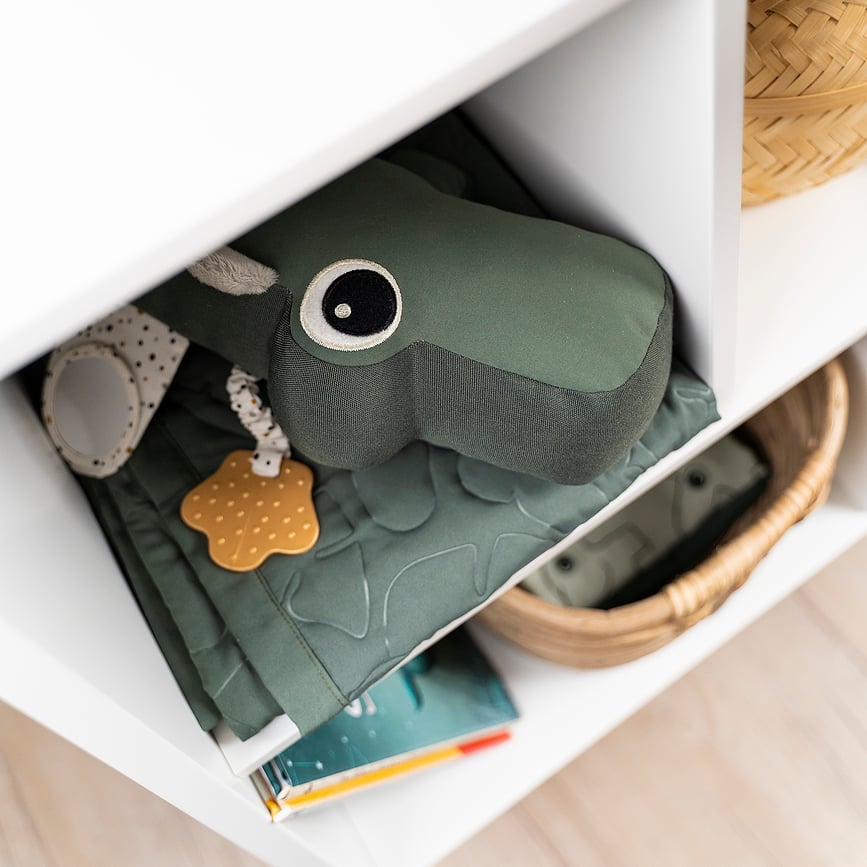 Cojín Croco, rosa, con mordedor