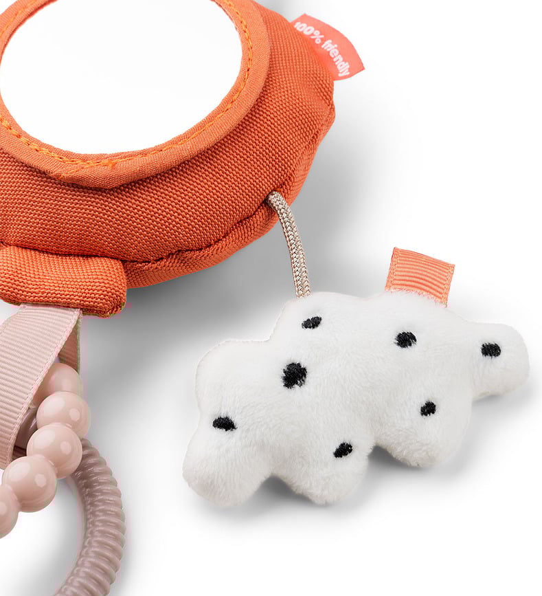 Colgante Sensorial Happy Clouds, naranja, con espejo