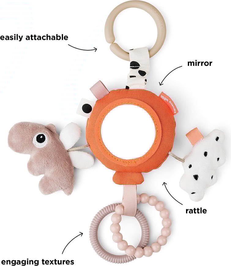 Colgante Sensorial Happy Clouds, naranja, con espejo