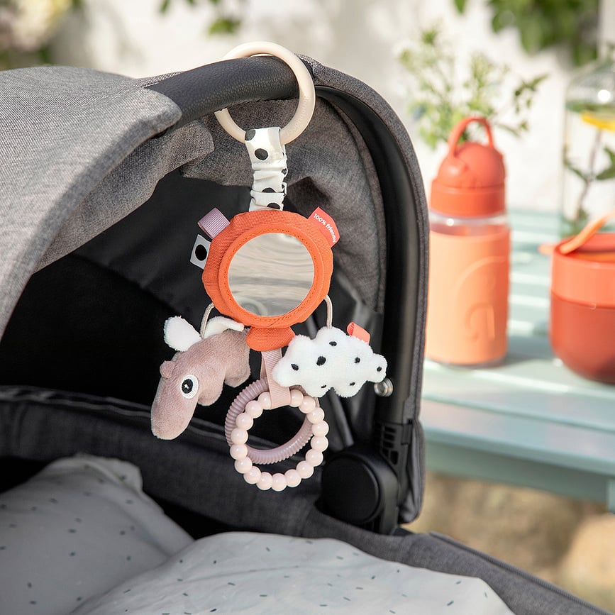 Colgante Sensorial Happy Clouds, naranja, con espejo