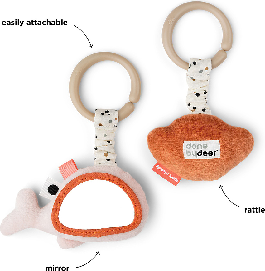 Colgantes sensoriales Sea Wally, rosa y naranja, Pack de 2 unidades