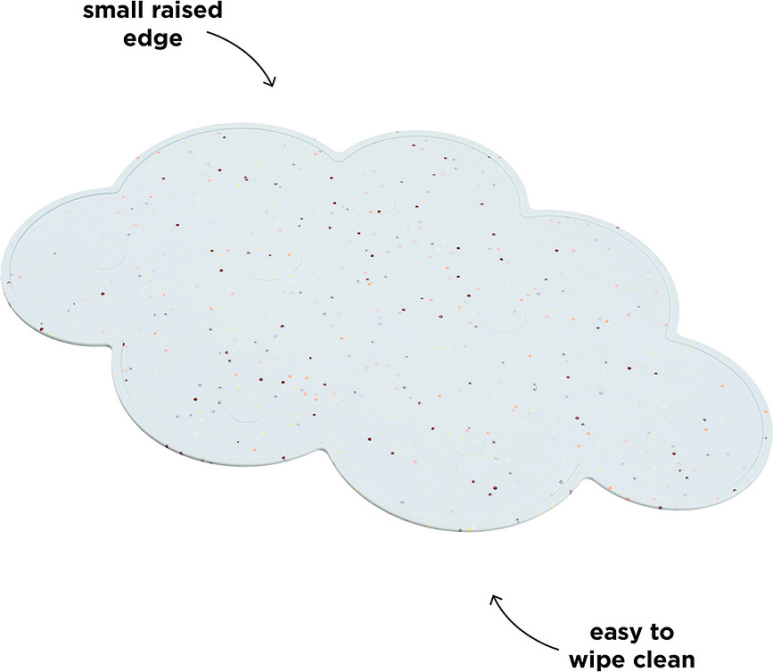 Confetti Set de table, en silicone, bleu