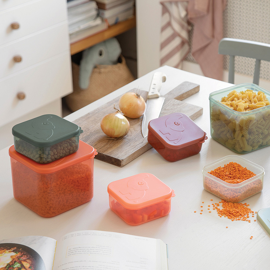 Contenedores para Alimentos Elphee L, naranjas, Pack de 3